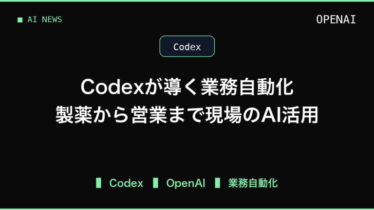 Codexは製薬・自動化業務で何を任せられるのか