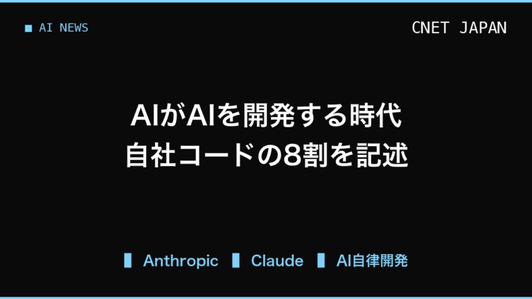 AI開発の8割をAI自身が担う現実、Anthropicが予測する未来と企業の備え