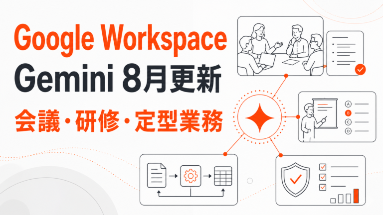 Google Workspaceの8月AI更新、Geminiで会議・研修・定型業務はどう変わるか